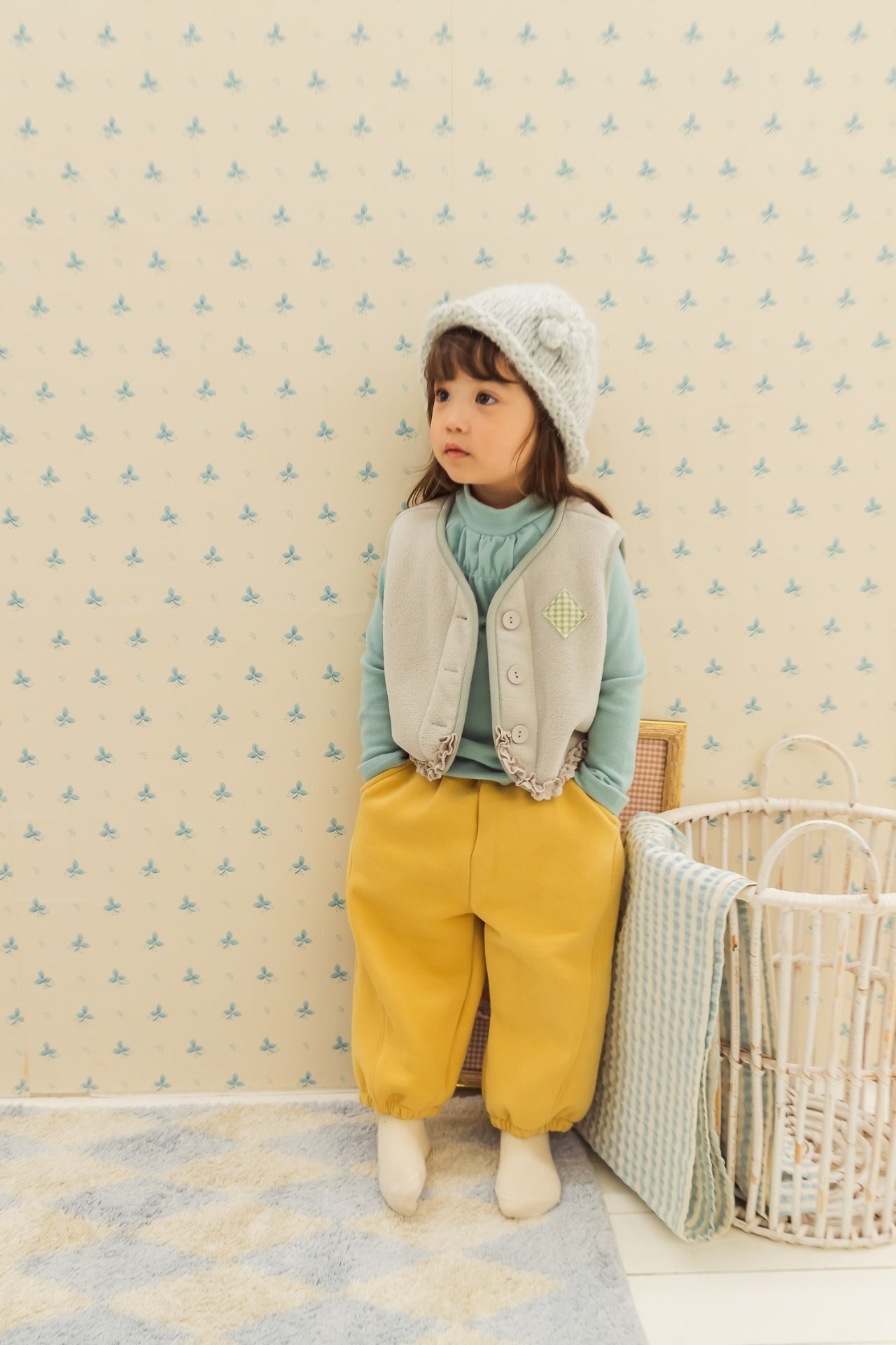 ミルクパウダー / milkpowder / ポグニフリースベスト / 韓国子供服 / キッズ / 26winter〖取寄〗*XS~XL*