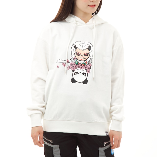 送料無料【HIPANDA ハイパンダ】レディース フーディー スウェット【日本限定】WOMEN'S KABUKI BIG SIZE HOODIE SWEAT SHIRT / WHITE・BLACK