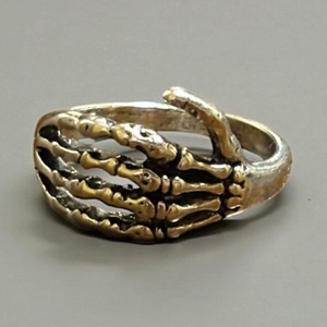 リング 指輪 スカル ドクロ Y2K グランジ 骸骨 古着 シルバー kr1-1