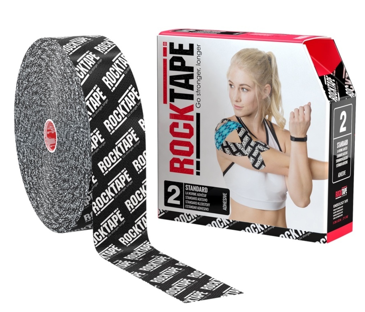 ロックテープ-32m-スタンダード / ROCKTAPE Standard BULK Black/White logo  5cm*32m