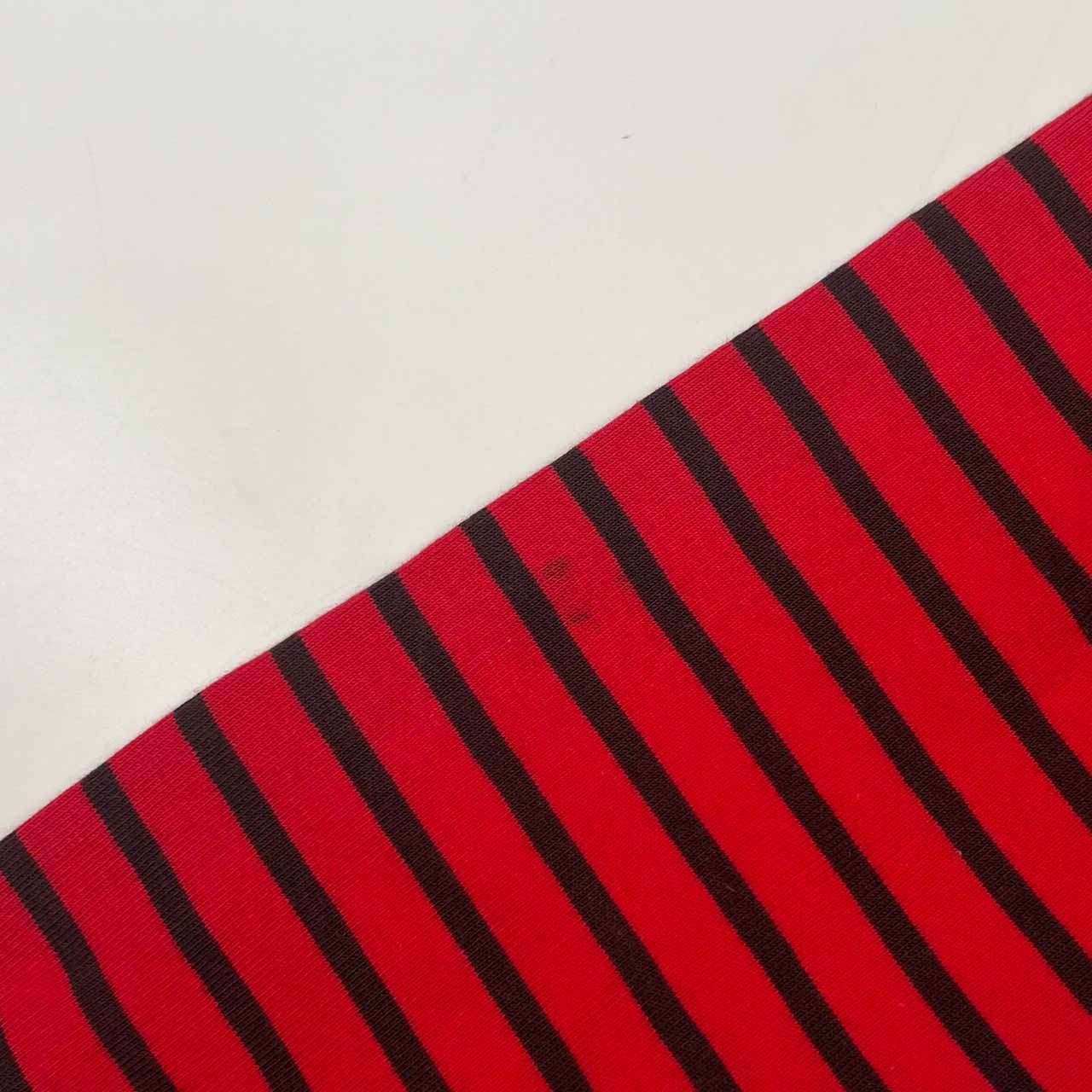90s LACOSTE ラコステ ボーダー 長袖 Tシャツ カットソー 42/レッド×ブラウン レディース