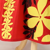 フラダンス 衣装 ALOHA STANDARDS アロハスタンダード ワンピース ドレス レッド系 ティアレ柄 ラウアエ柄 キャミソールドレス ハワイアンプリント ハワイアン アロハ フラ ダンス ハワイアンダンス 赤 黄 黒 イエロー系 ブラック系 華やか 鮮やか かわいい おしゃれ 大人っぽい
