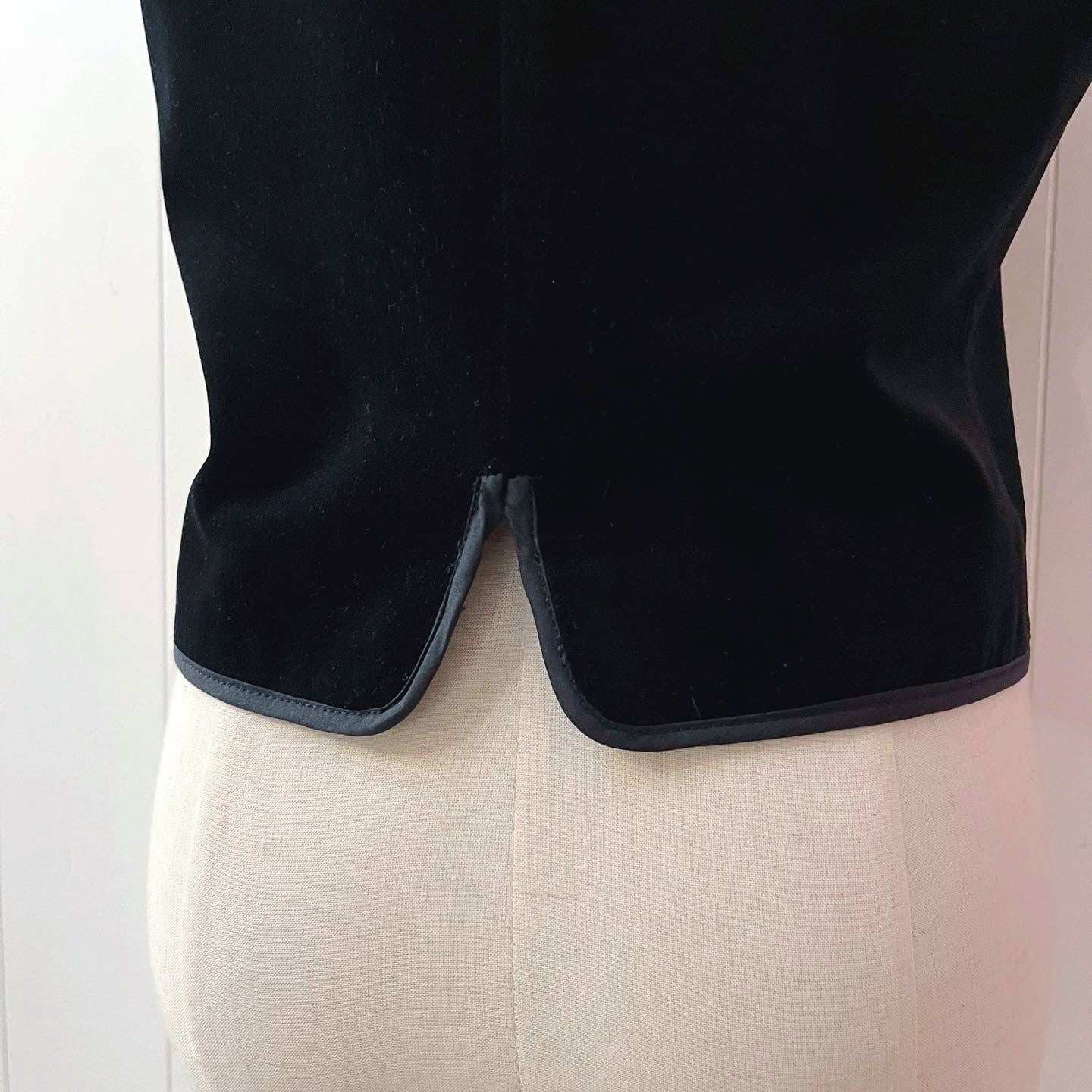 black velvet piping vest