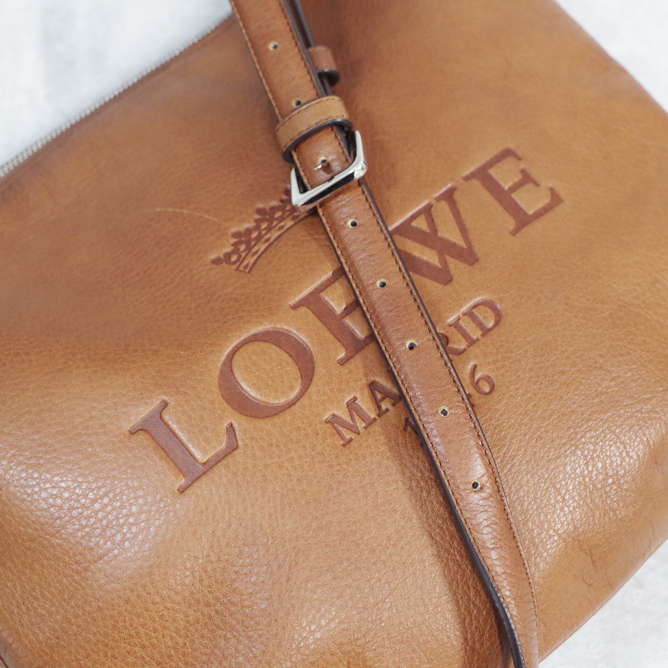 LOEWE ロエベ ヘリテージ ショルダーバッグ レザー ブラウン | rean