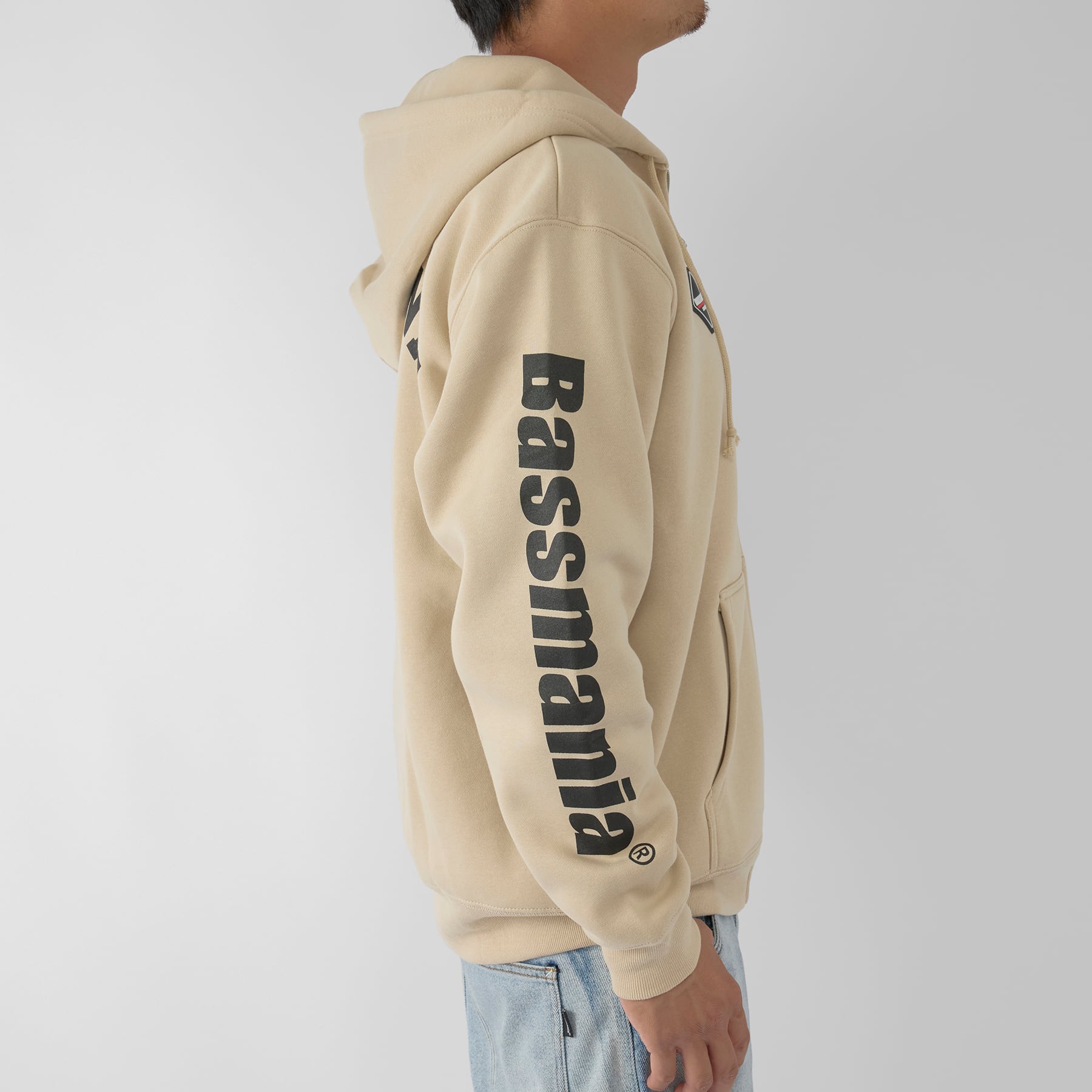 Logo Sweat Zip Parka [SAND BEG] | bassmania.jp