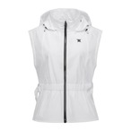 W WAIST SHIRRING HOODY VEST