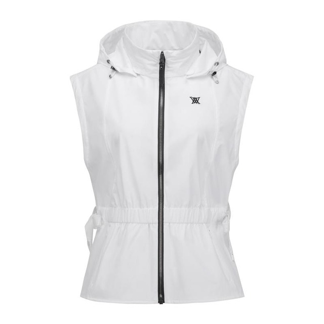 W WAIST SHIRRING HOODY VEST