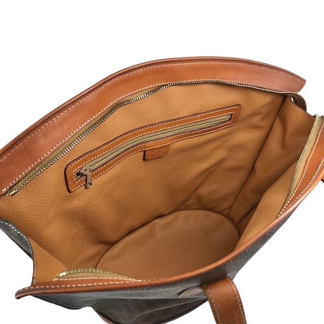 CELINE セリーヌ マカダム トートバッグ ブラウン ブラゾン型押し PVCレザー vintage ヴィンテージ オールド g7dsz6
