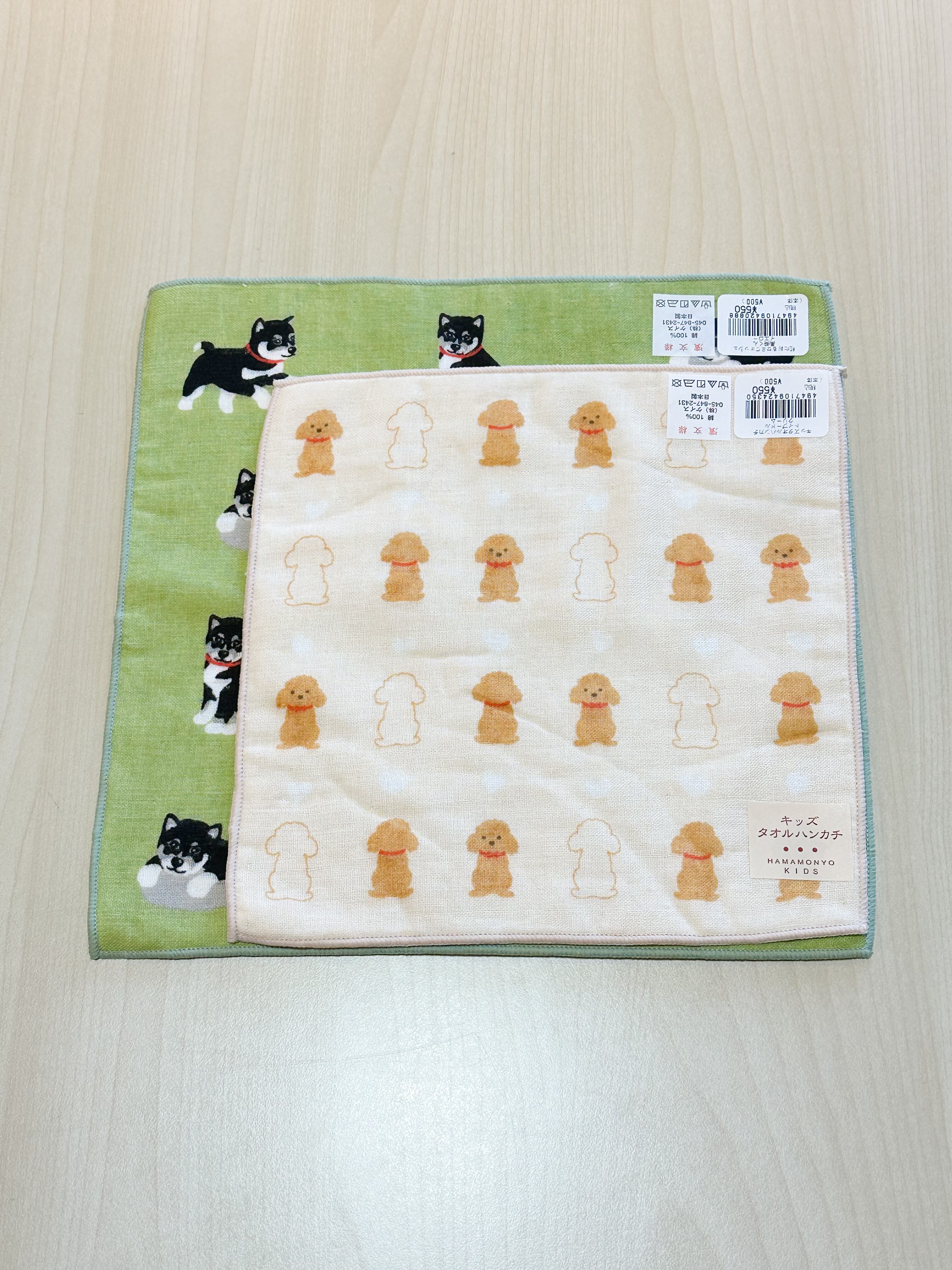 濱文様 キッズタオルハンカチ トイプードル | わんこ雑貨の店 スマイルズ