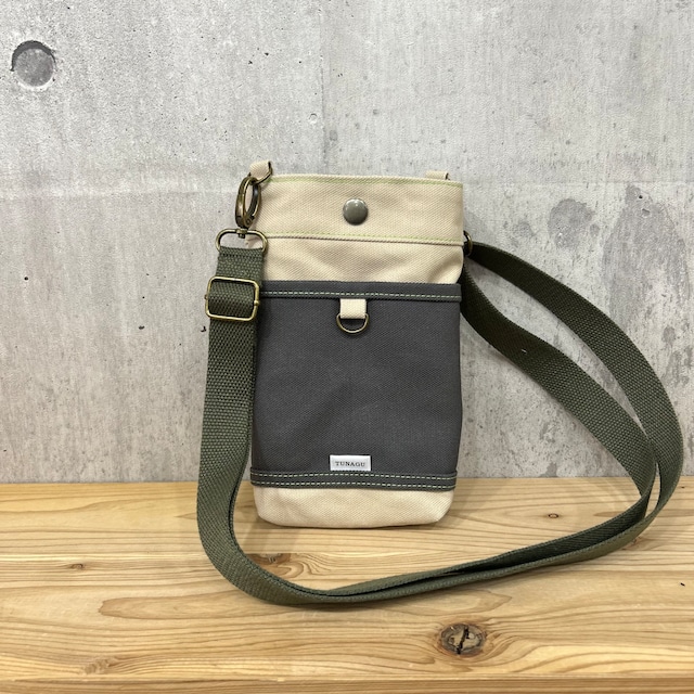 【選べる紐付 】 -＊ Pochette Shoulder Bag ＊-【サンドビーチ×アスファルトグレー】
