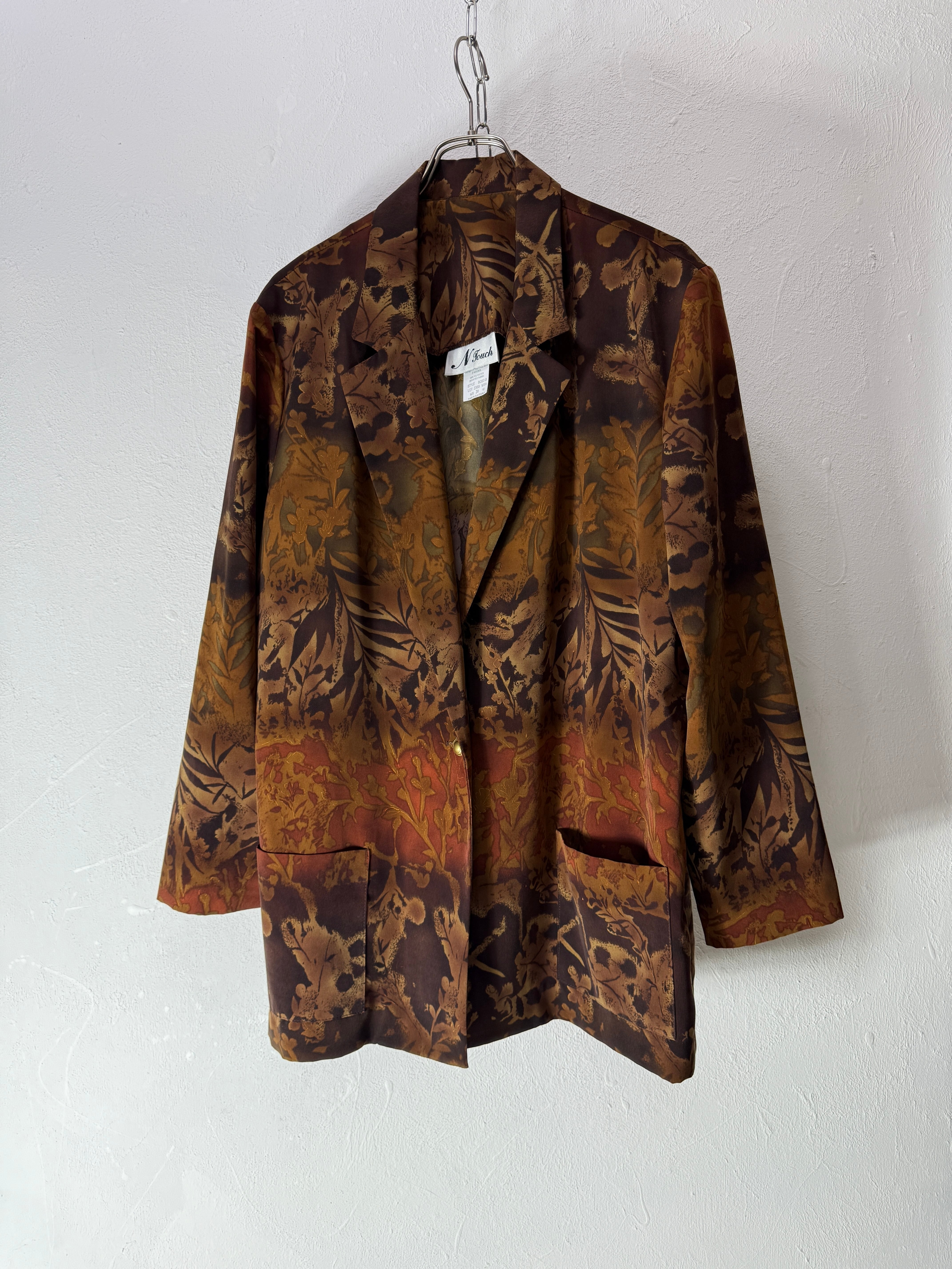 90s botanical design easy tailored Jacket