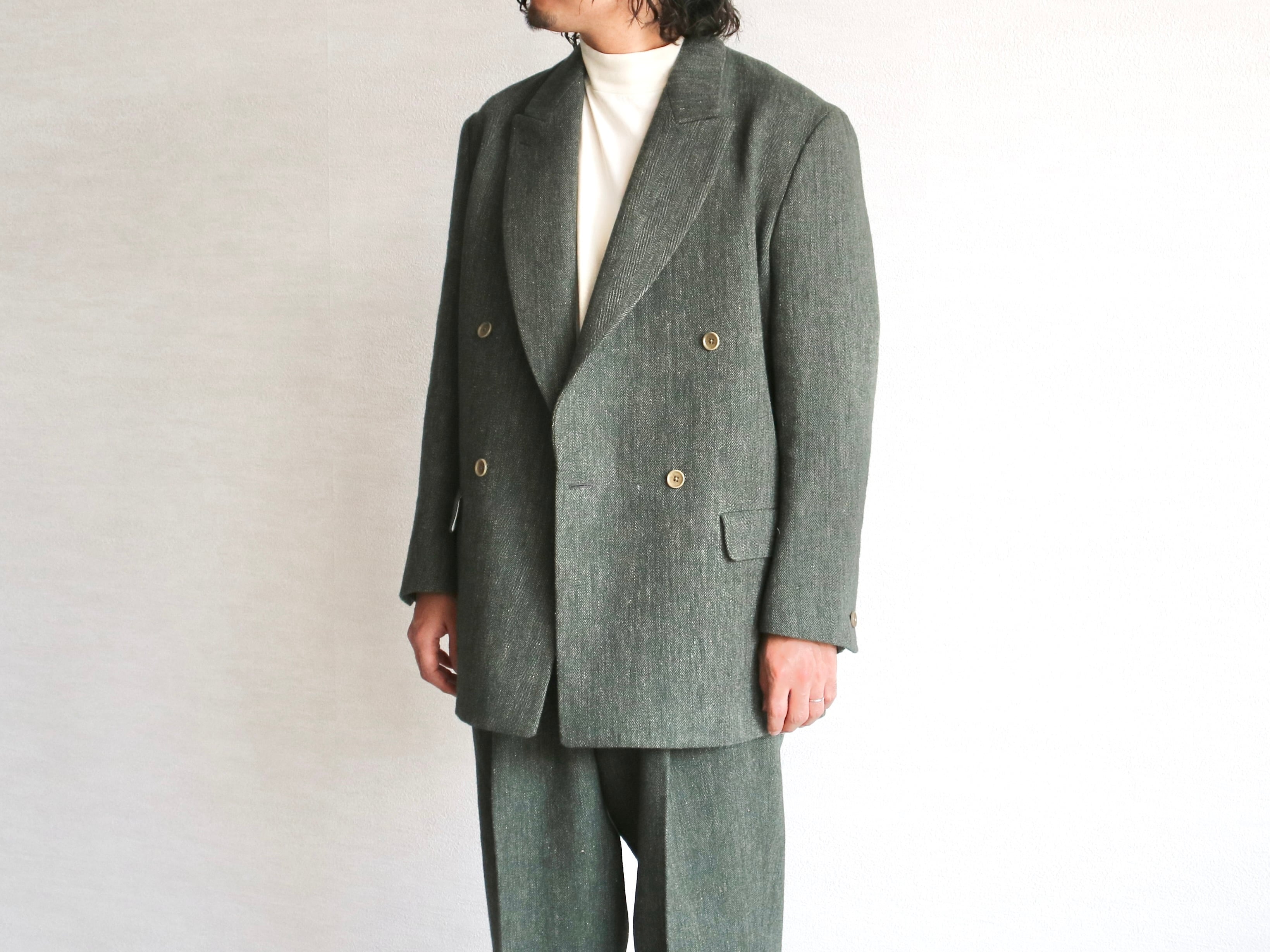 HAVERSACK ハバーサック】WOOL LINEN HERRINGBONE TWEED DOUBLE 