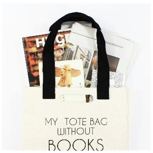 BOOK TOTE 【?】TYPO【BIBLIO PHILIC】アイボリー