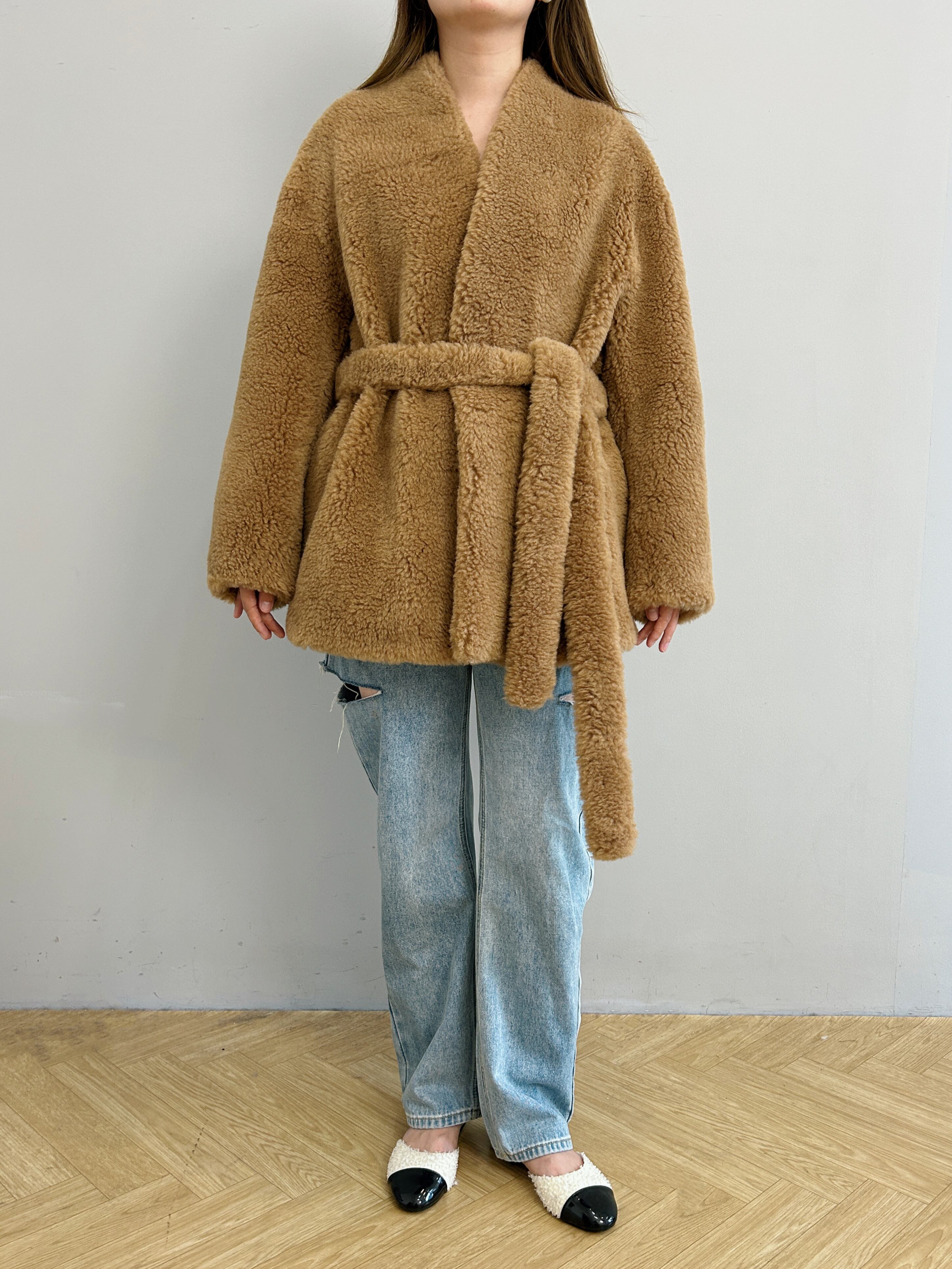 Rnyroom】大人気！ベアコート♡アルパカ素材（ライトブラウン）xs