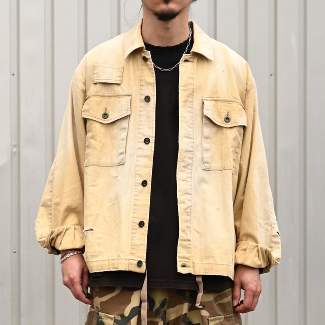 ANACHRONORM / REMAKED HERRINGBONE MILITARY SHIRTS JACKET