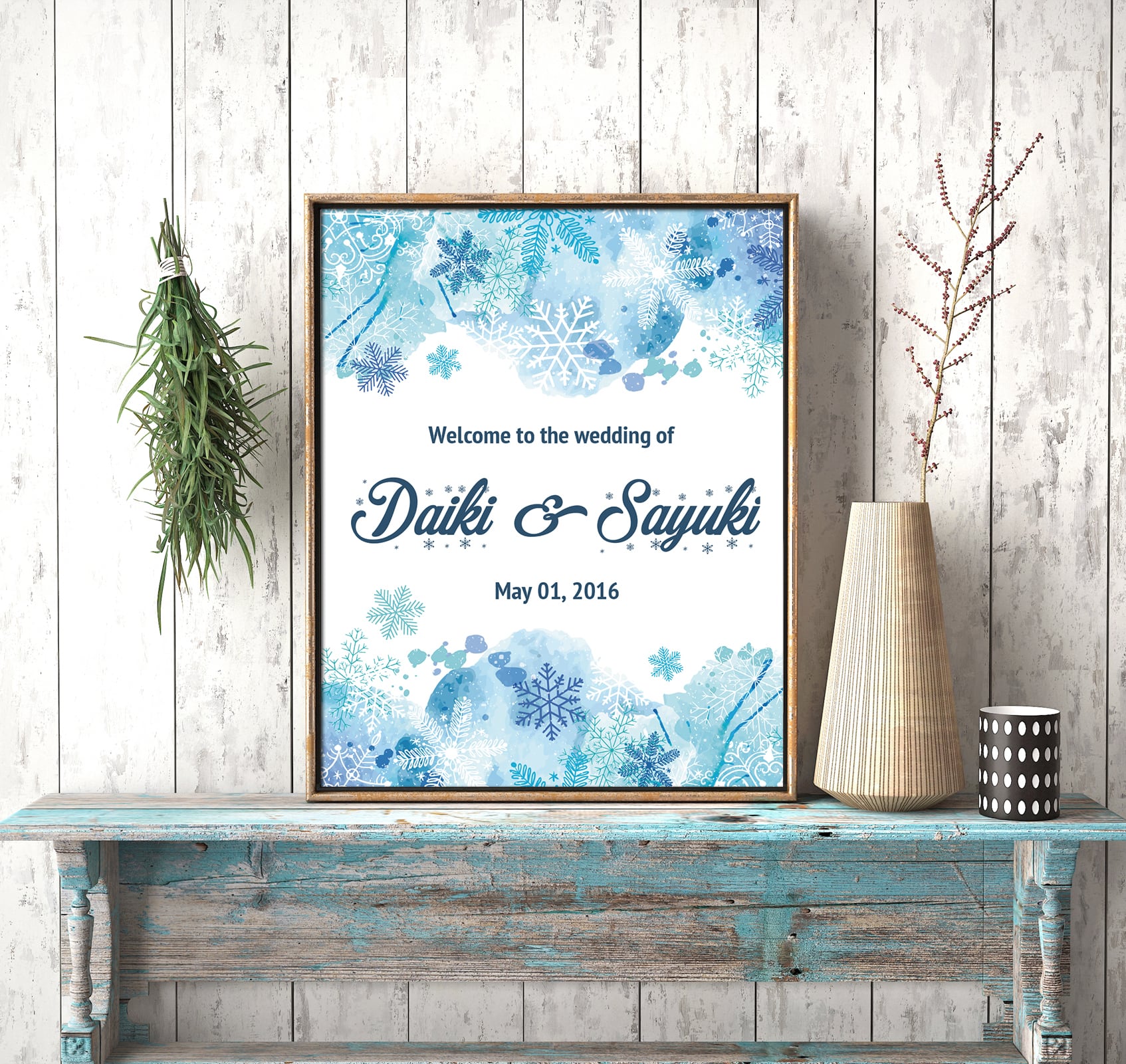 50%OFF!!【スノーフレーク】オーダーメイドウェルカムボード