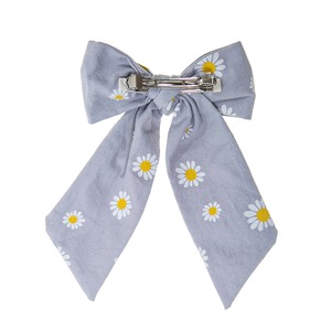 H1978B-Daisy Long Bow Clip -BLUE