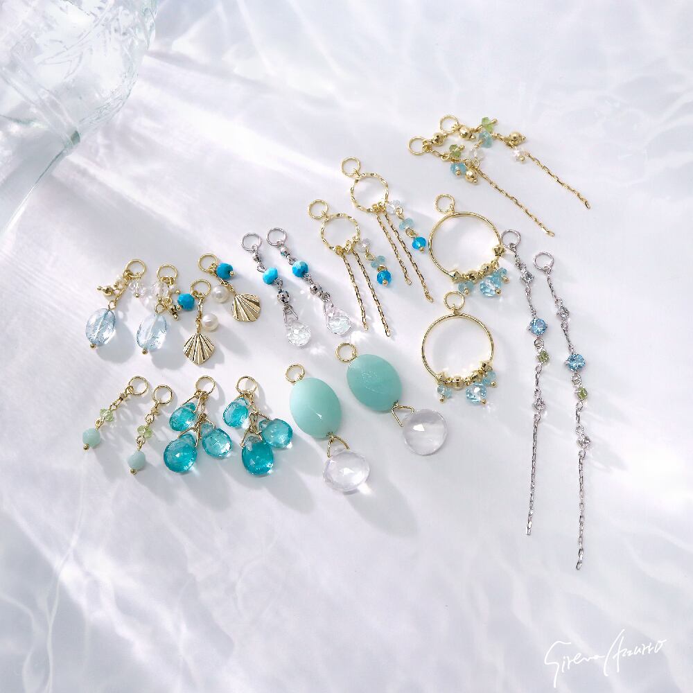 大人かわいい♡ブルーグリーンアパタイトコッパーのチャーム 荒