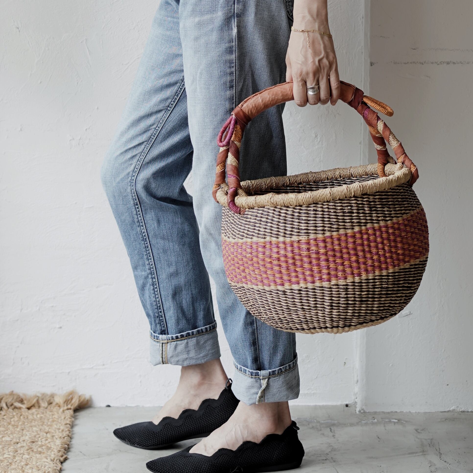 エレファントグラスバスケット/ラウンド Mサイズ