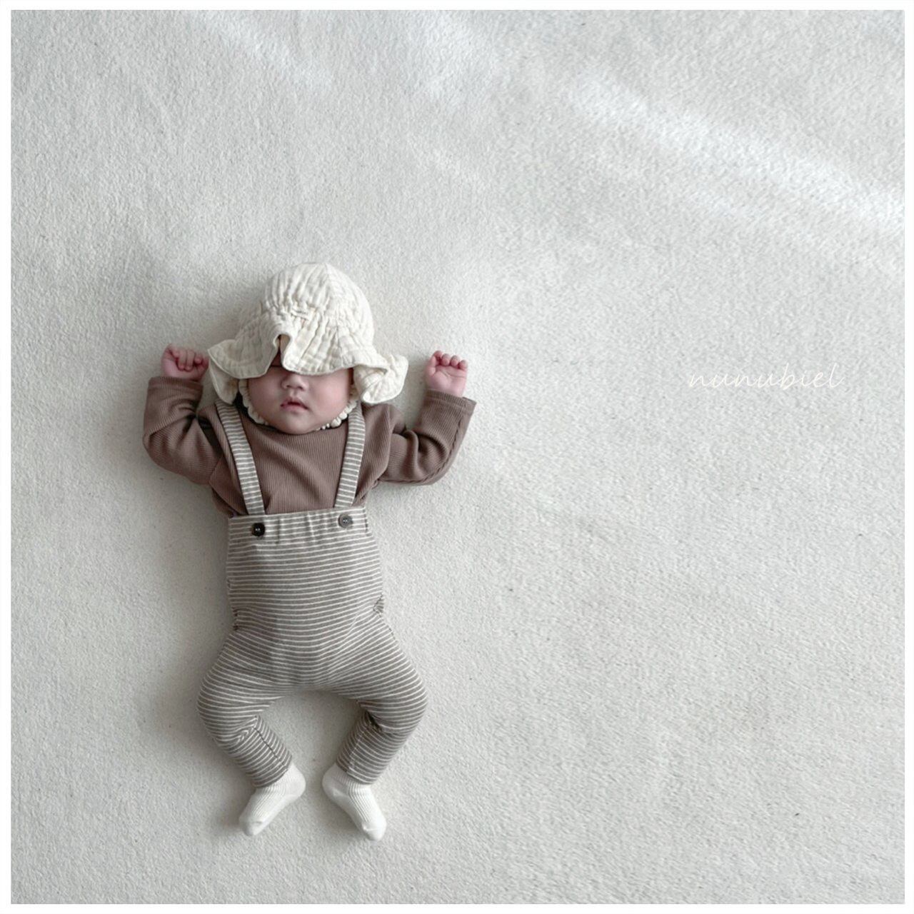 ベビーリブサロペット 赤ちゃん 韓国 海外 - パンツ