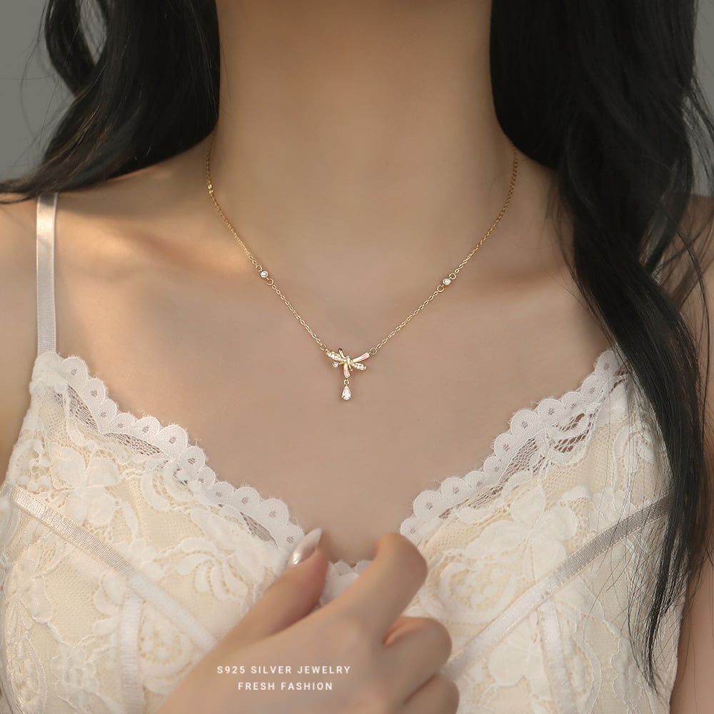 オリジナル リボン ネックレス K18 18金レディース ジュエリー