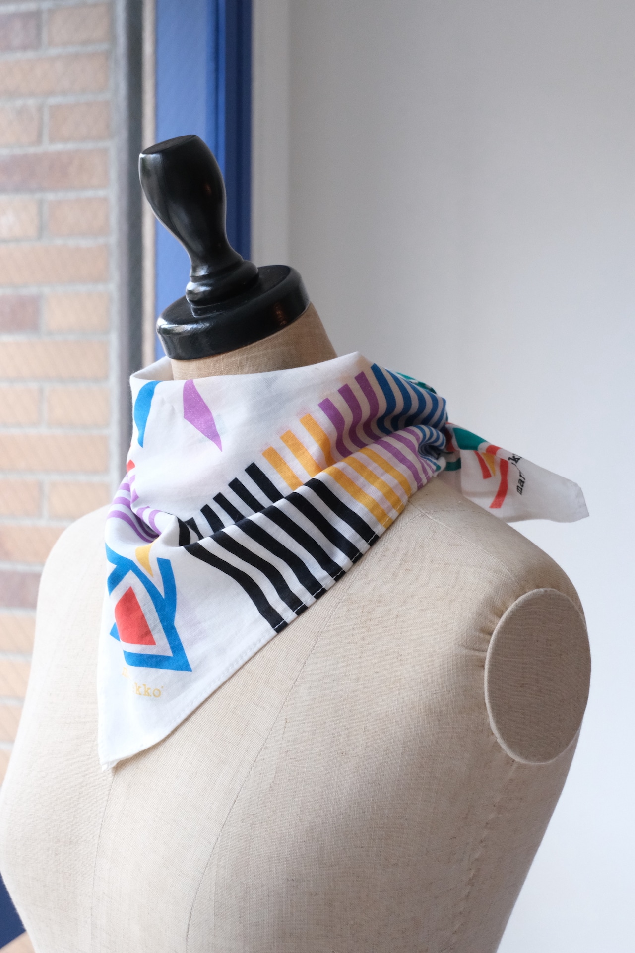 Marimekko abstract geometric cotton scarf