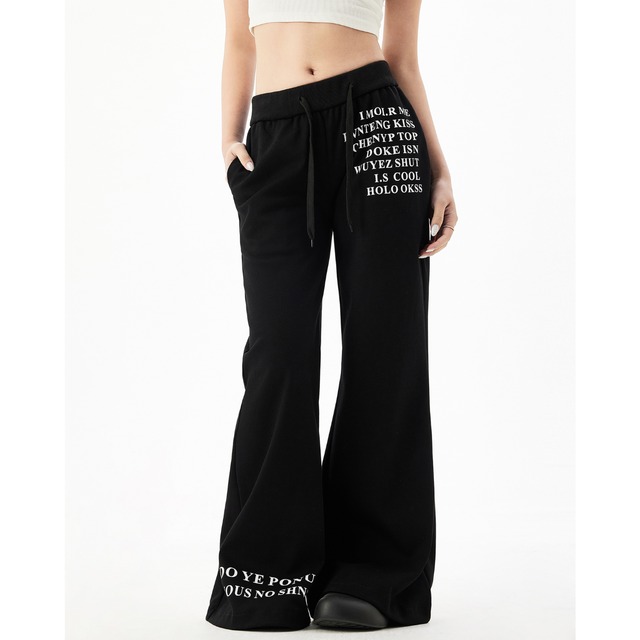 english point flare sweat pants　英字ポイントフレアスウェットパンツ　J0848