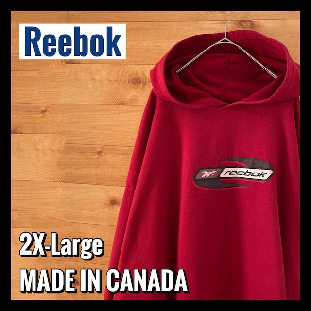 【Reebok】90s カナダ製 国旗タグ スウェットパーカー フーディ ビッグシルエット XXL リーボック アメリカ古着