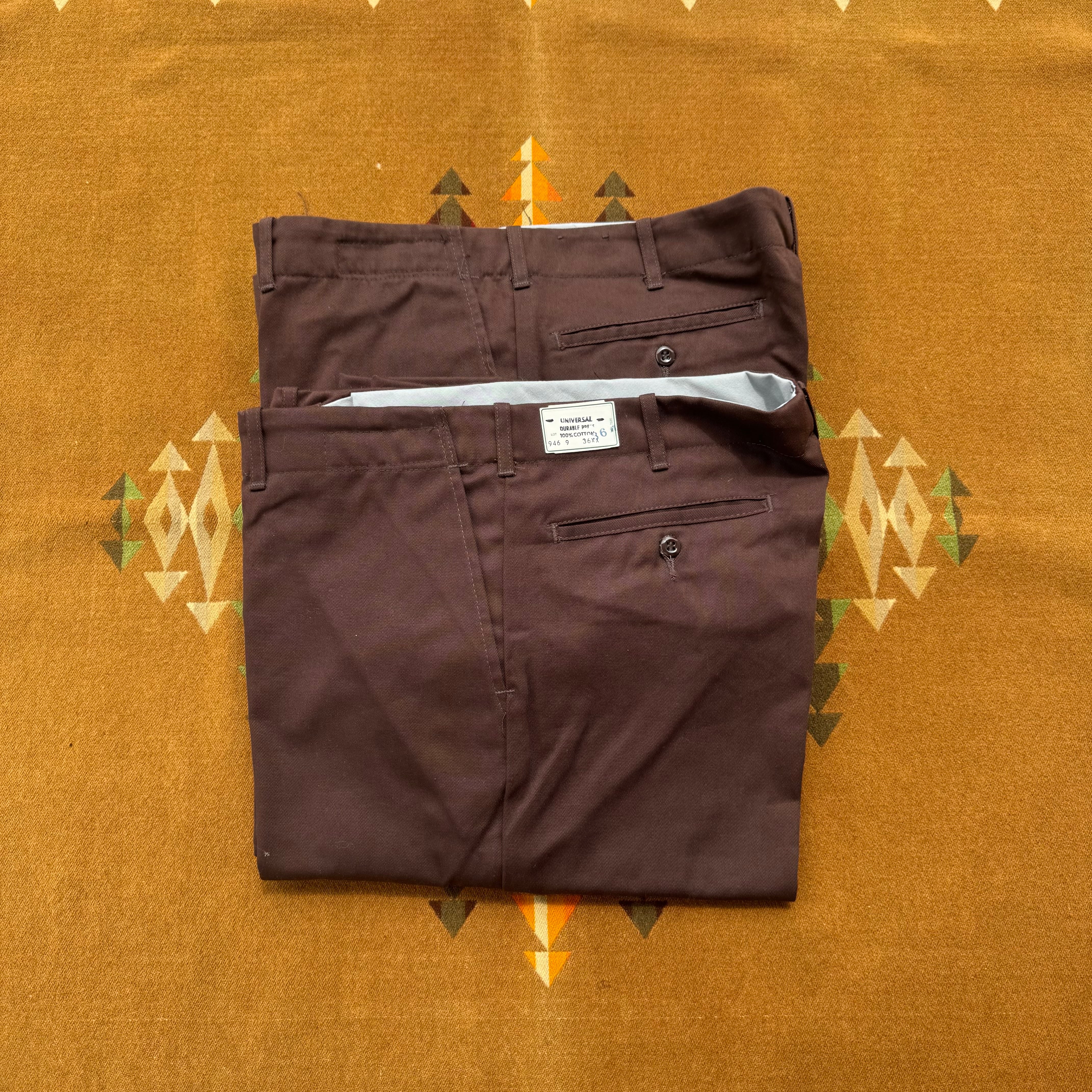 DEADSTOCK Universal Overall Cotton Brown Work Pants/36