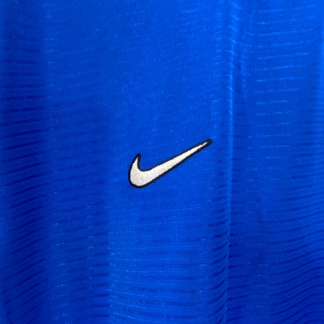 NIKETEAM USA製ゲームシャツ　ワンポイント　スウォッシュ　青　XL