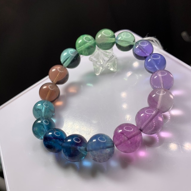f38極上！美しいグラデーションフローライトブレスレット