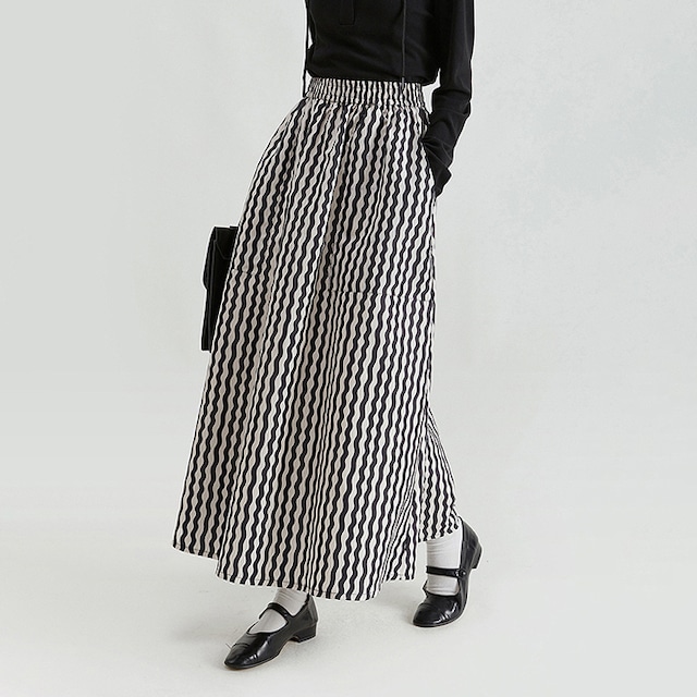 striped long skirt 12099
