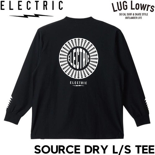 ELECTRIC エレクトリック SOURCE DRY L/S TEE ドライ素材 長袖Tシャツ ロングスリーブTEE ロンT メンズ レディース E26ST28 BLK 26SP 日本代理店正規品