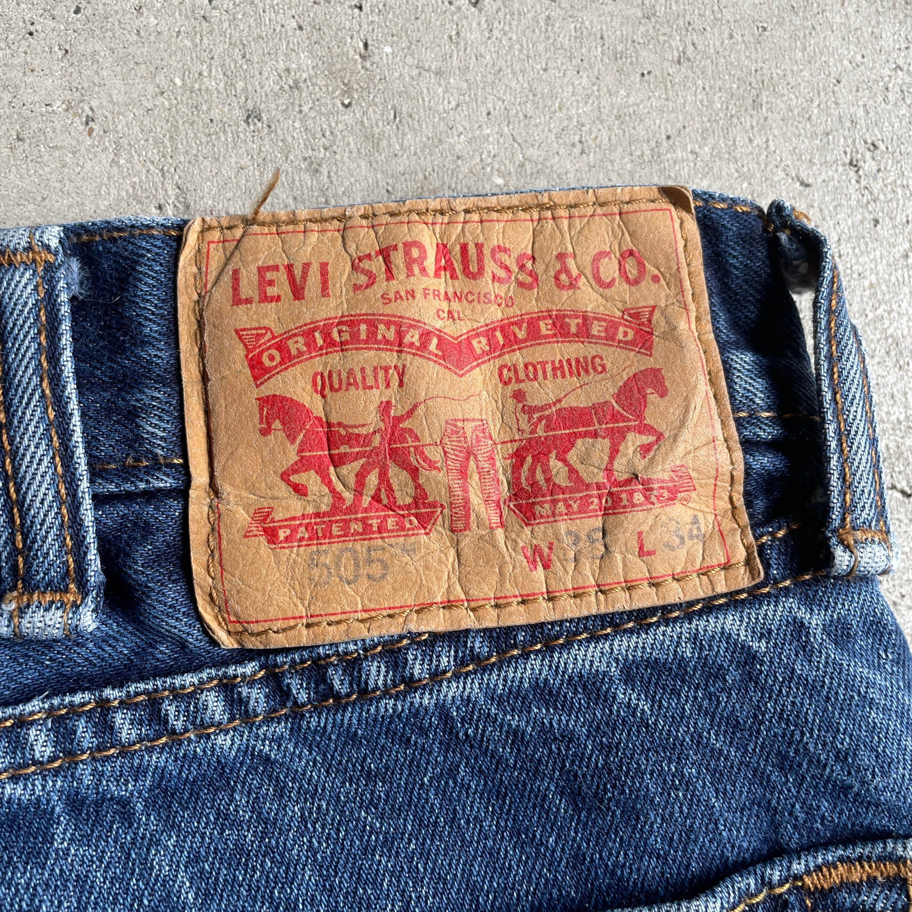 Levi's リーバイス 505 テーパード デニムパンツ メンズW38 古着 裾 ...