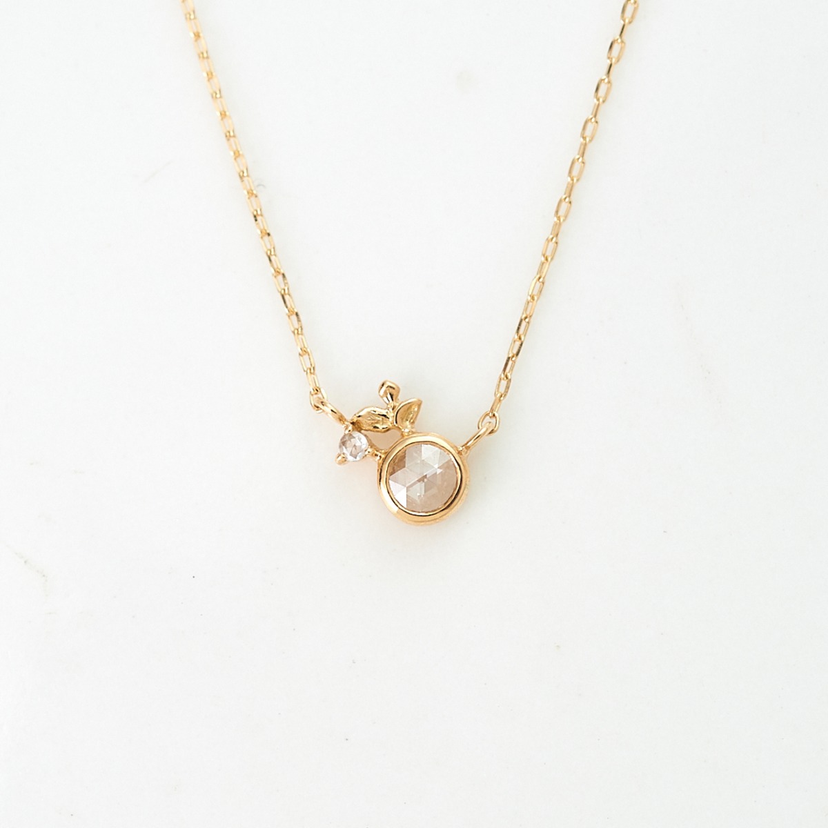 1点もの】ローズカットダイヤモンド 新芽 K18 ネックレス | Toumeina
