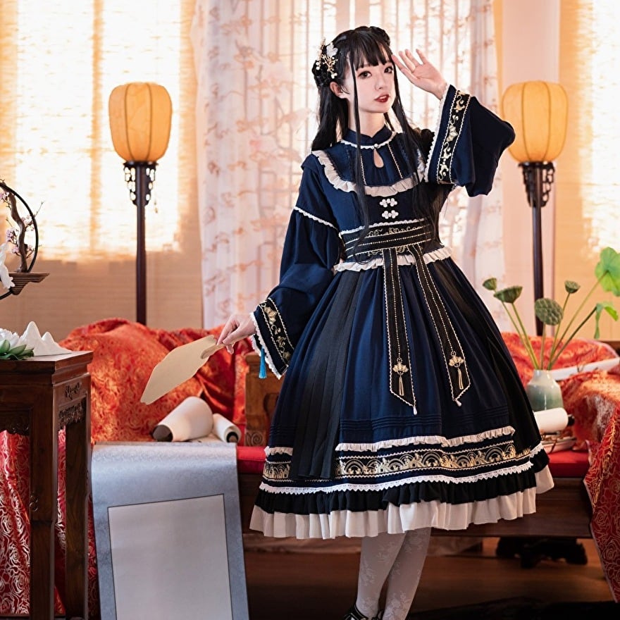 天使と悪魔 サブカル系 ロリータ 華ロリ ワンピース チャイナ服 中華服