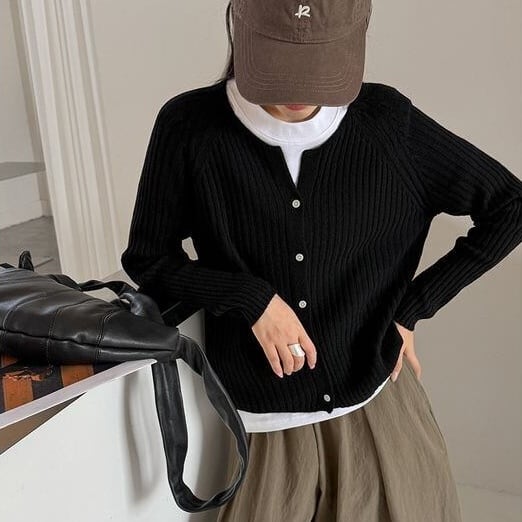 rib knit cardigan 14662