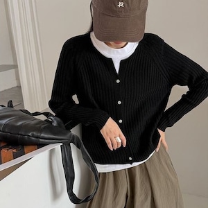 rib knit cardigan 14662
