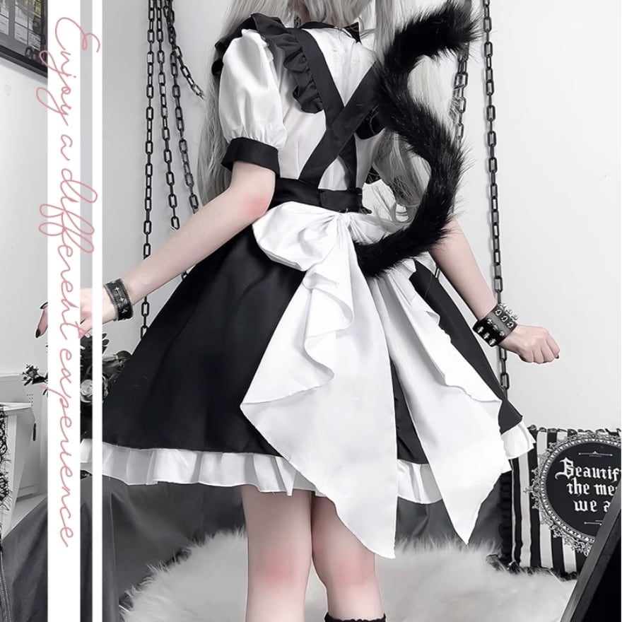 ゴスロリ通販 With U ファッション メイド服 3点セット ゴシック 病み