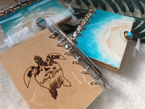 501.オーシャンレジンアート 手帳型ノート A7サイズ