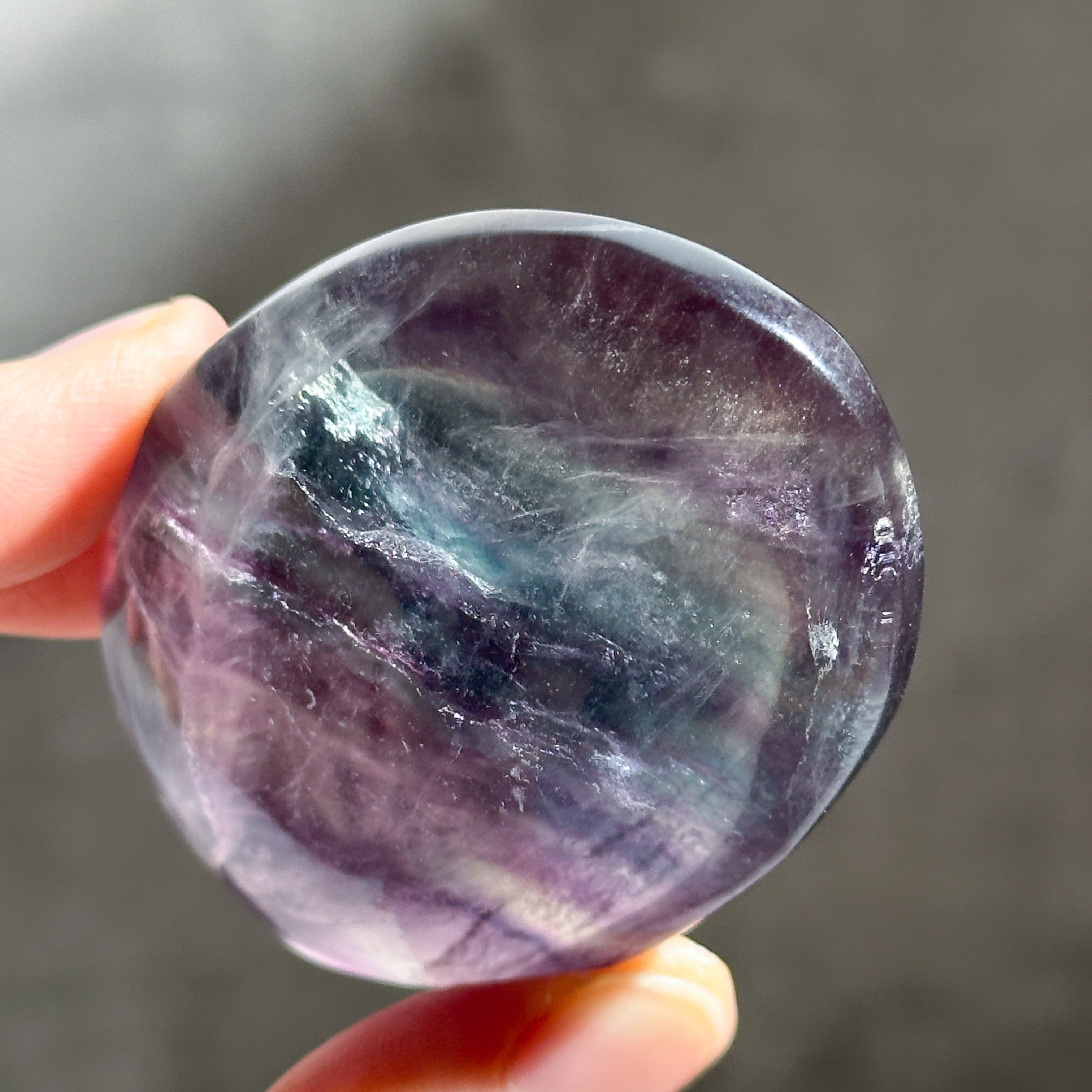 レインボーフローライト パームストーン01◇ Rainbow Fluorite