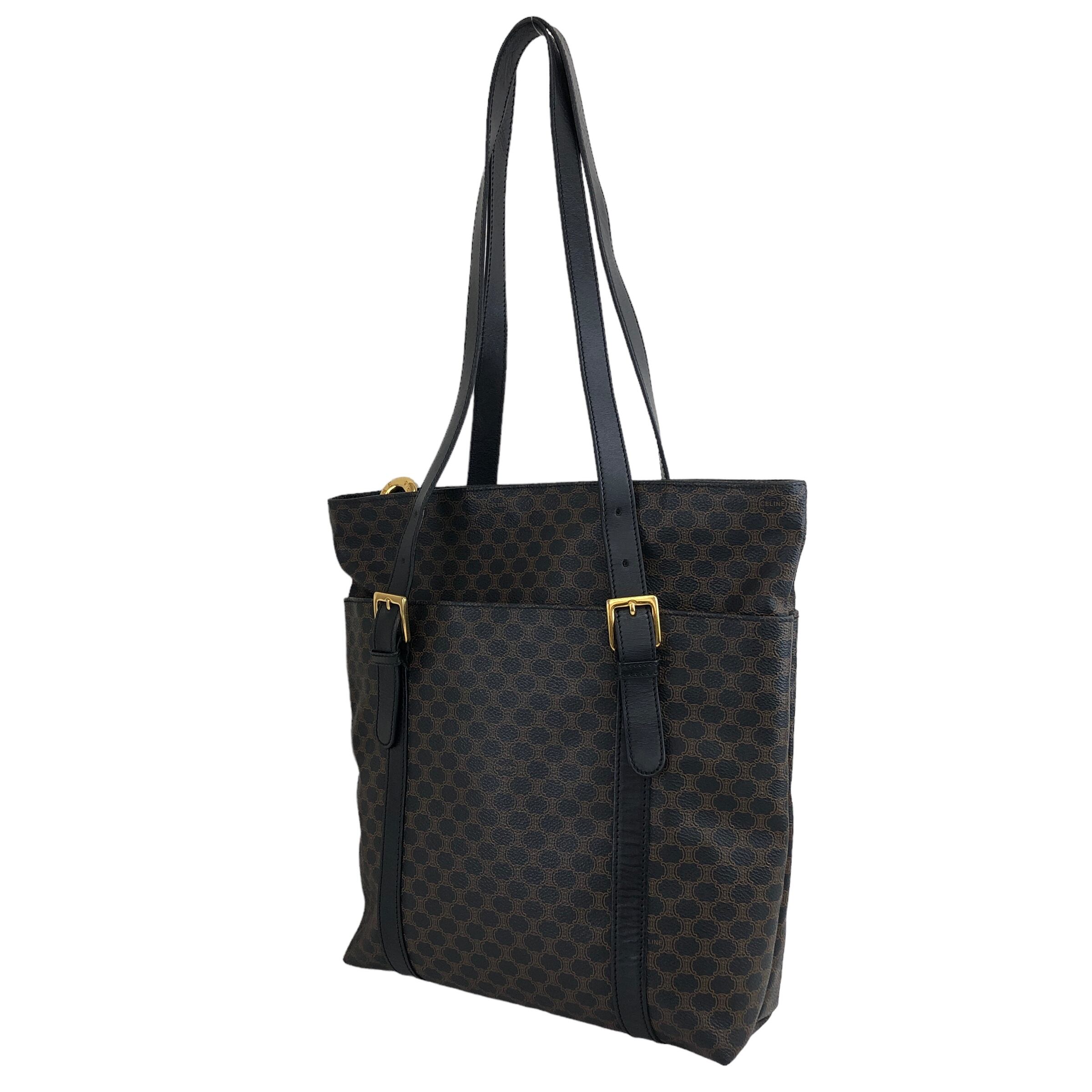 CELINE セリーヌ トートバッグ マカダム ブラック PVC レザー vintage