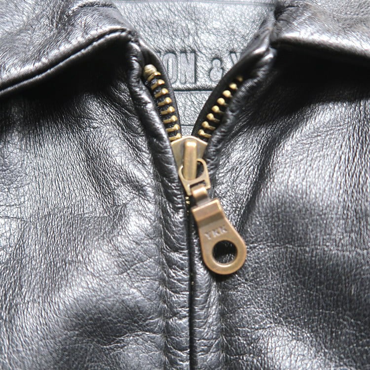 古着 PRESTON & YORK レザージャケット ブルゾン ブラック 表記：S