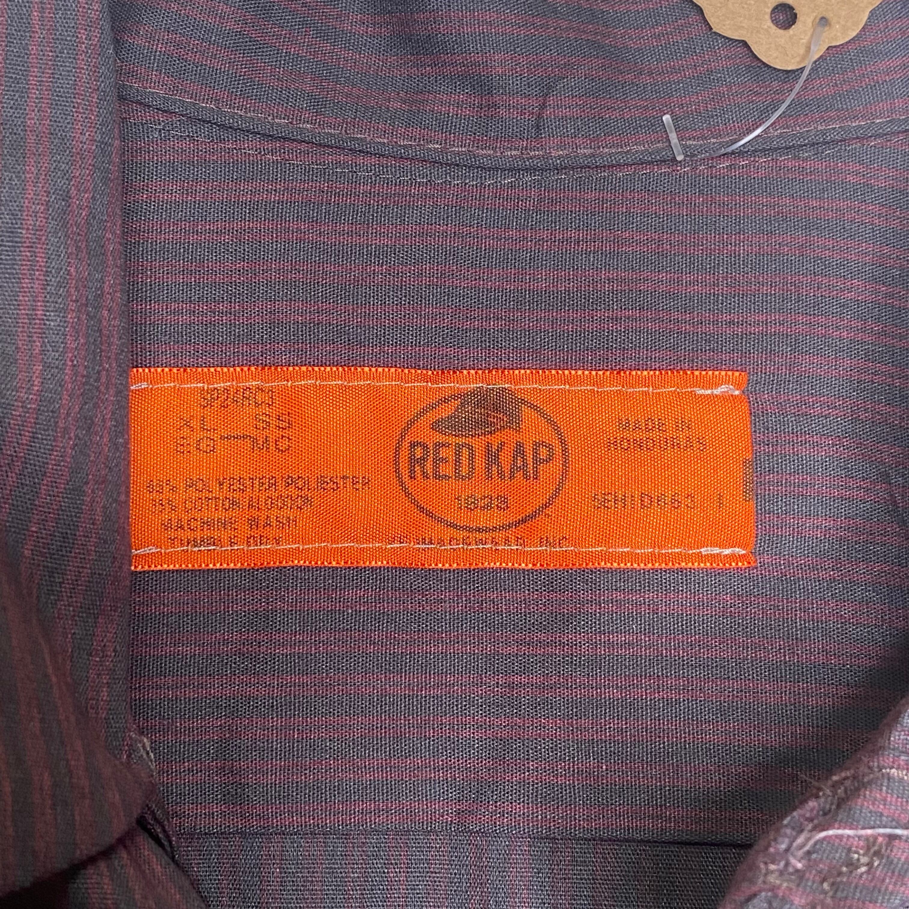 RED KAP 半袖ワークシャツ XL ワッペン ストライプ | 古着屋OLDGREEN