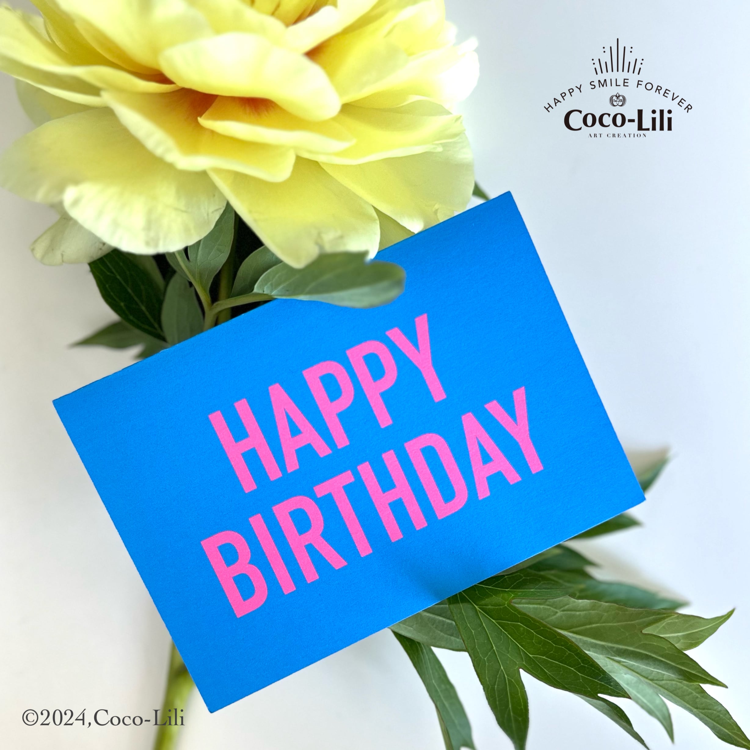 バースデーカード／HAPPY BIRTHDAY／Light Blue×Pink | Coco-Lili