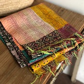 リサイクルサリーのカンタショール パッチワーク小03 インドの手仕事布 Mulaセレクト