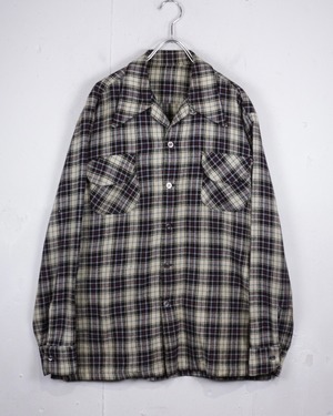 【Caka act2】60's〜70's Vintage Loose L/S Open Collar Shirt