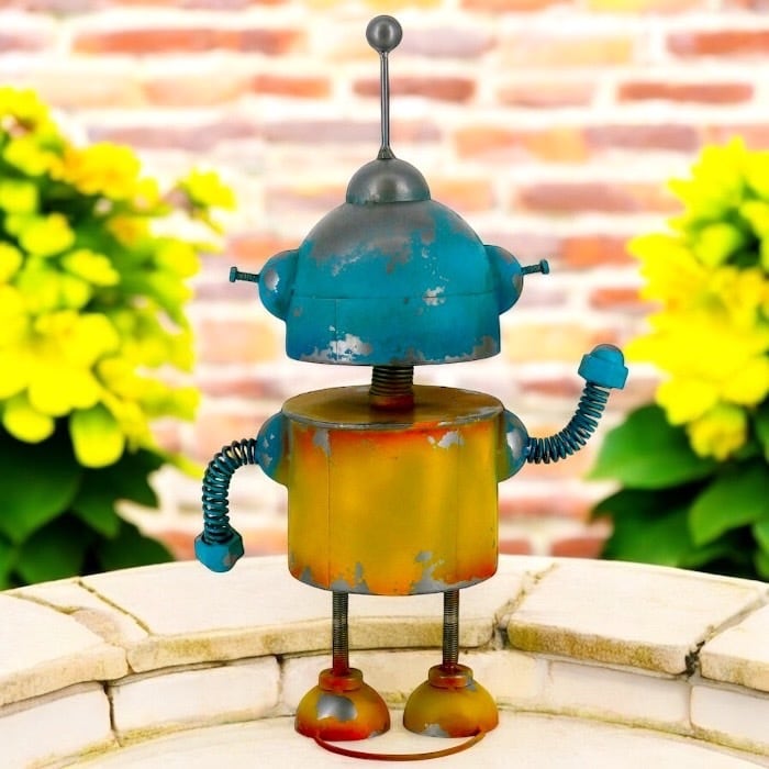 大きなロボット ブリキ製 ガーデニング レトロ お庭づくり 園芸