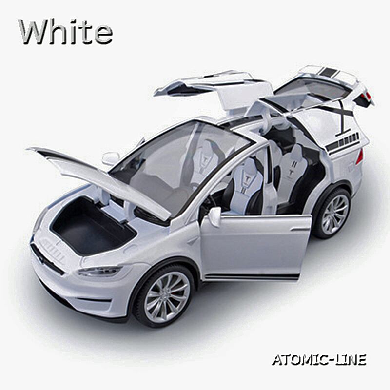 テスラ MODELX 1/24 ミニカー 全5色 ライト点灯 エンジンサウンド 合金