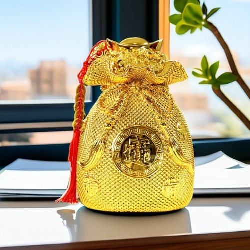 ゴージャス 貯金箱 スモール 2色展開 マネーバッグ 貯金箱装飾